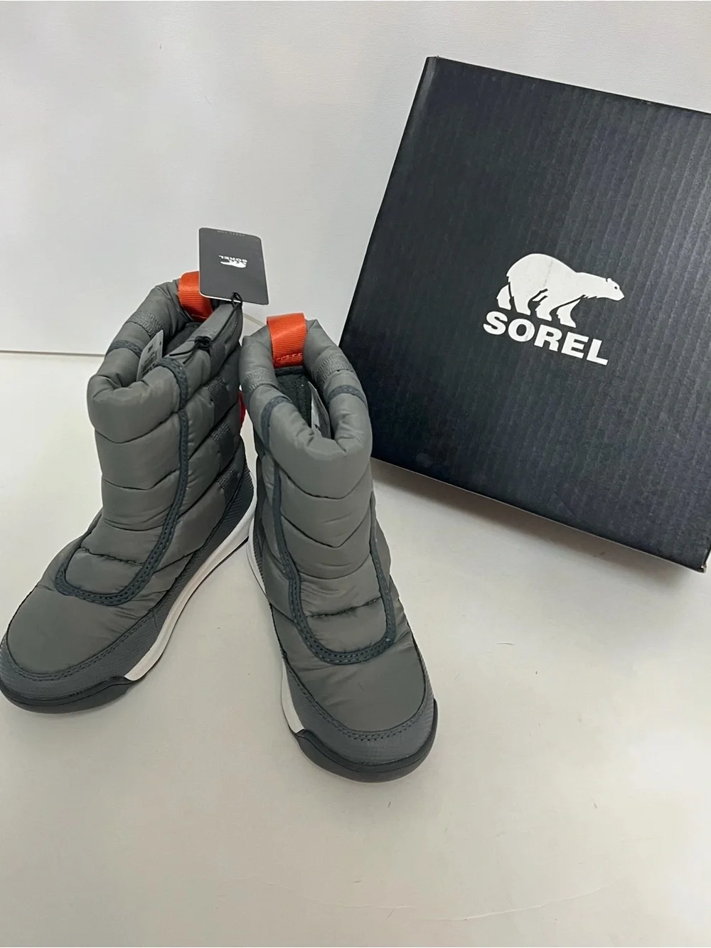 SOREL Whitney II Puffy Waterproof Boot In Olive Quarry & Sea Salt - Reemoly